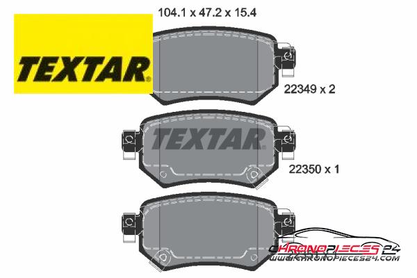 Achat de TEXTAR 2234901 Kit de plaquettes de frein, frein à disque pas chères