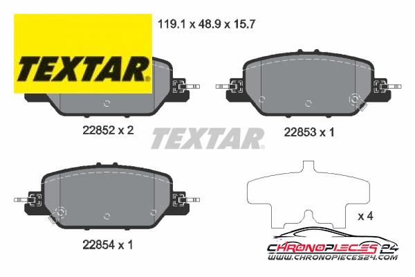 Achat de TEXTAR 2285201 Kit de plaquettes de frein, frein à disque pas chères