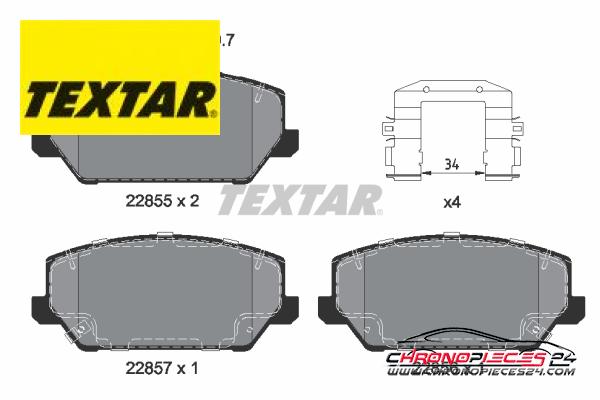 Achat de TEXTAR 2285501 Kit de plaquettes de frein, frein à disque pas chères