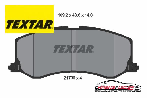 Achat de TEXTAR 2173001 Kit de plaquettes de frein, frein à disque pas chères