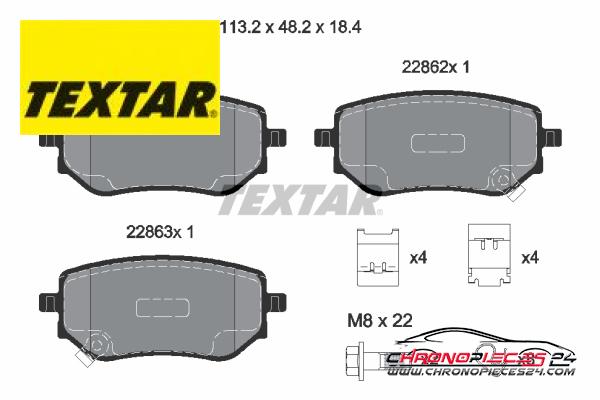 Achat de TEXTAR 2286101 Kit de plaquettes de frein, frein à disque pas chères