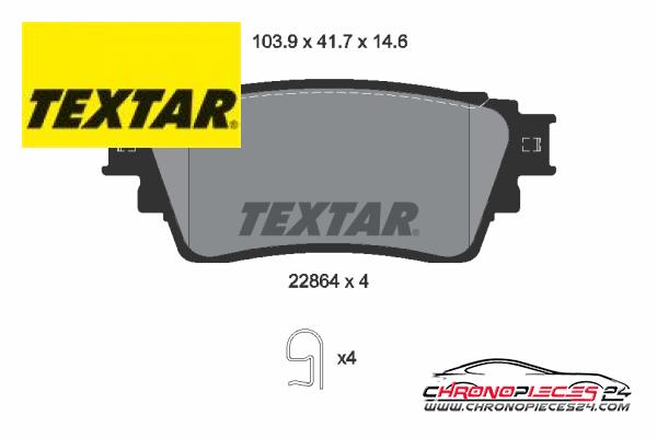 Achat de TEXTAR 2286401 Kit de plaquettes de frein, frein à disque  pas chères