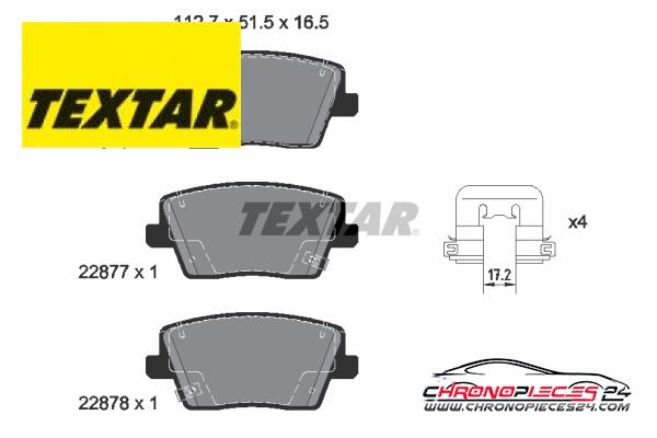 Achat de TEXTAR 2287601 Kit de plaquettes de frein, frein à disque pas chères