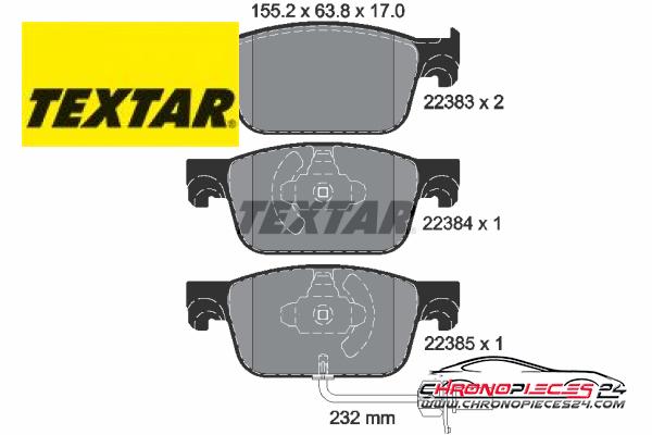 Achat de TEXTAR 2238301 Kit de plaquettes de frein, frein à disque pas chères