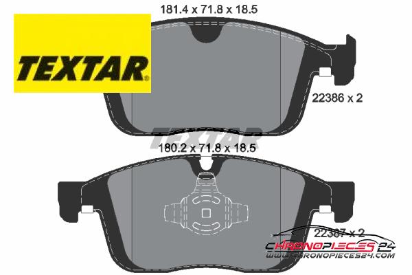 Achat de TEXTAR 2238601 Kit de plaquettes de frein, frein à disque pas chères