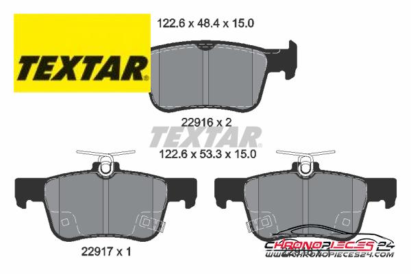 Achat de TEXTAR 2291601 Kit de plaquettes de frein, frein à disque  pas chères