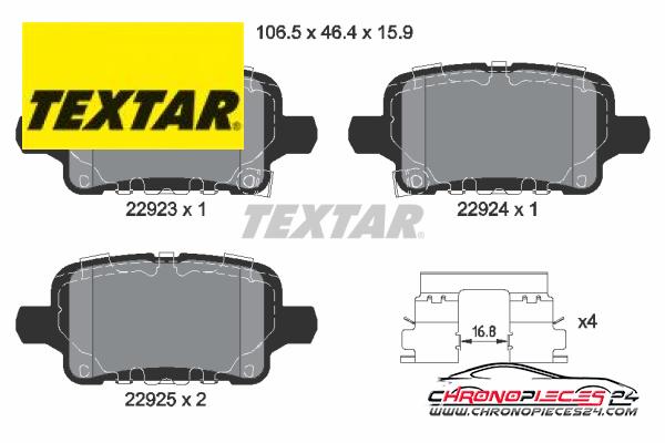 Achat de TEXTAR 2292301 Kit de plaquettes de frein, frein à disque pas chères