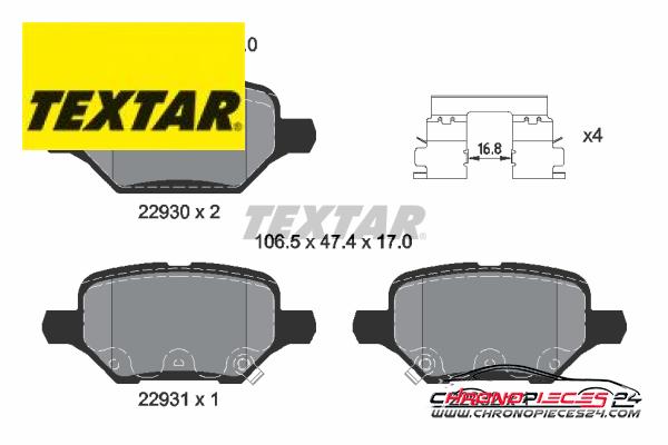 Achat de TEXTAR 2293001 Kit de plaquettes de frein, frein à disque pas chères