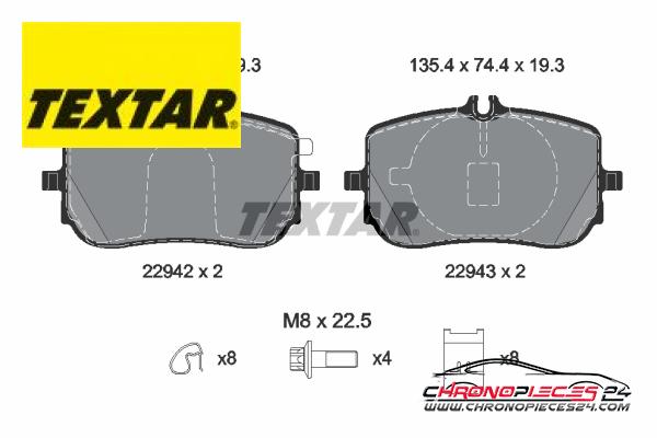 Achat de TEXTAR 2294201 Kit de plaquettes de frein, frein à disque pas chères