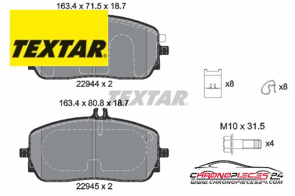 Achat de TEXTAR 2294401 Kit de plaquettes de frein, frein à disque pas chères