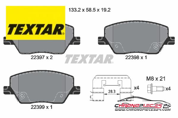 Achat de TEXTAR 2239701 Kit de plaquettes de frein, frein à disque pas chères