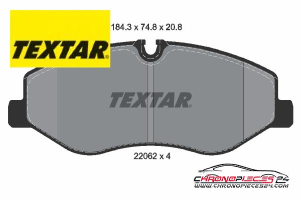 Achat de TEXTAR 2206201 Kit de plaquettes de frein, frein à disque pas chères