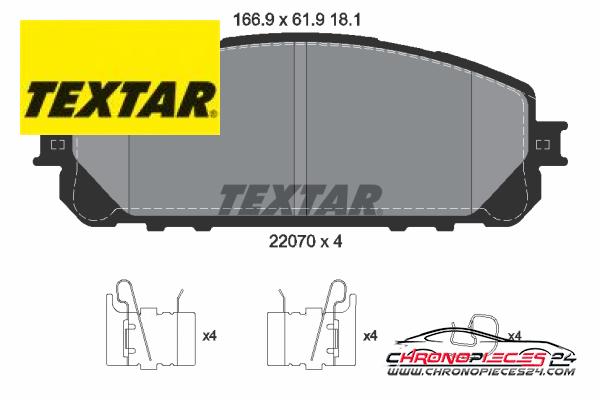 Achat de TEXTAR 2207001 Kit de plaquettes de frein, frein à disque pas chères