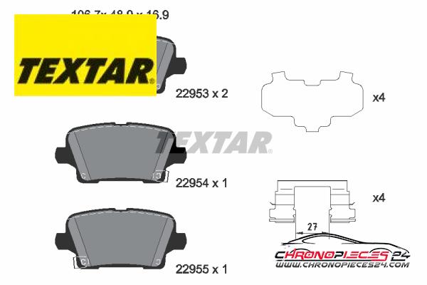 Achat de TEXTAR 2295301 Kit de plaquettes de frein, frein à disque pas chères