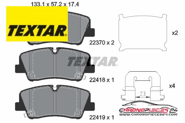 Achat de TEXTAR 2241801 Kit de plaquettes de frein, frein à disque pas chères