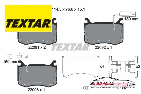 Achat de TEXTAR 2209101 Kit de plaquettes de frein, frein à disque pas chères