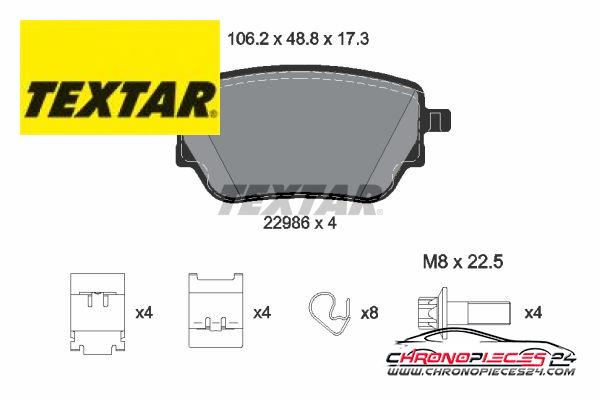 Achat de TEXTAR 2298601 Kit de plaquettes de frein, frein à disque pas chères