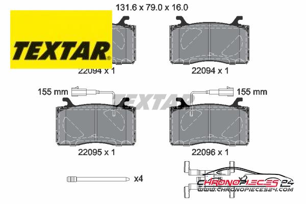 Achat de TEXTAR 2209401 Kit de plaquettes de frein, frein à disque pas chères