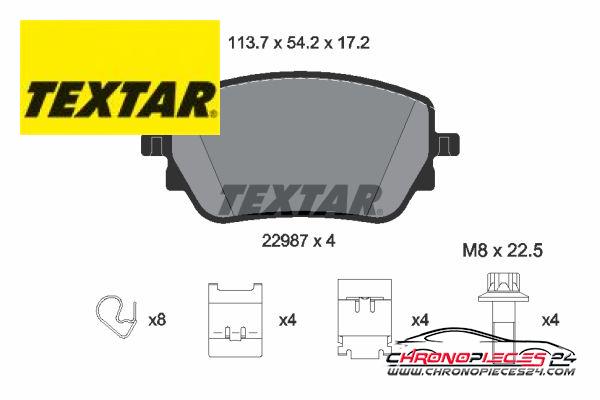 Achat de TEXTAR 2298701 Kit de plaquettes de frein, frein à disque pas chères