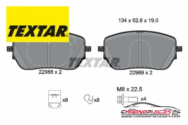 Achat de TEXTAR 2298801 Kit de plaquettes de frein, frein à disque pas chères