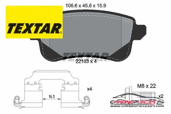 Achat de TEXTAR 2210301 Kit de plaquettes de frein, frein à disque pas chères