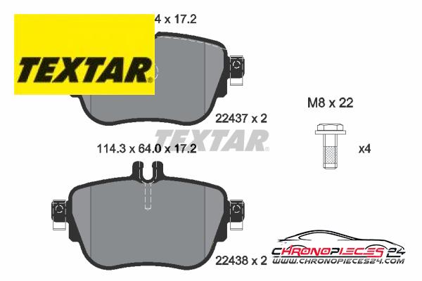 Achat de TEXTAR 2243701 Kit de plaquettes de frein, frein à disque pas chères