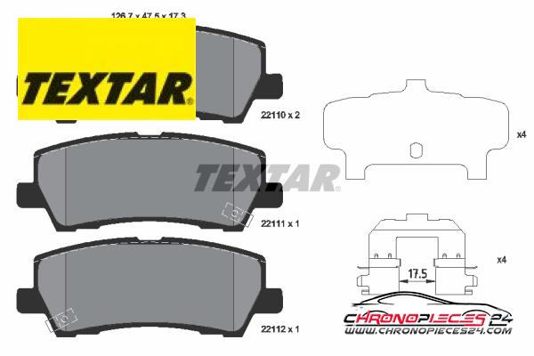 Achat de TEXTAR 2211001 Kit de plaquettes de frein, frein à disque pas chères