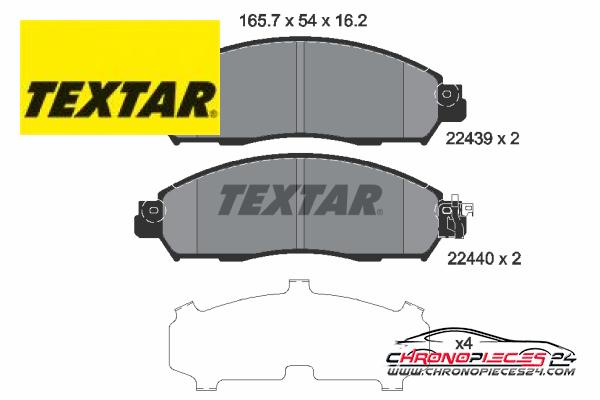 Achat de TEXTAR 2243901 Kit de plaquettes de frein, frein à disque pas chères