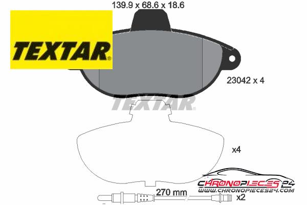 Achat de TEXTAR 2304201 Kit de plaquettes de frein, frein à disque pas chères