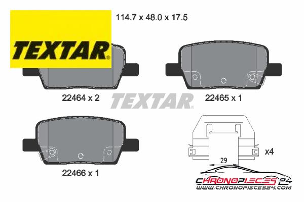 Achat de TEXTAR 2246401 Kit de plaquettes de frein, frein à disque pas chères