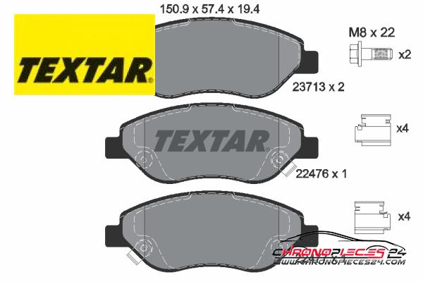 Achat de TEXTAR 2247601 Kit de plaquettes de frein, frein à disque pas chères