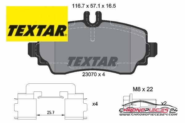 Achat de TEXTAR 2307004 Kit de plaquettes de frein, frein à disque pas chères