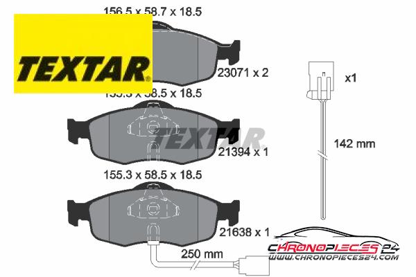 Achat de TEXTAR 2307104 Kit de plaquettes de frein, frein à disque pas chères