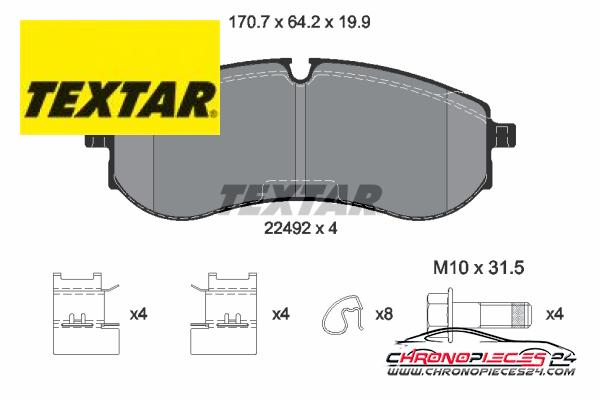 Achat de TEXTAR 2249201 Kit de plaquettes de frein, frein à disque pas chères