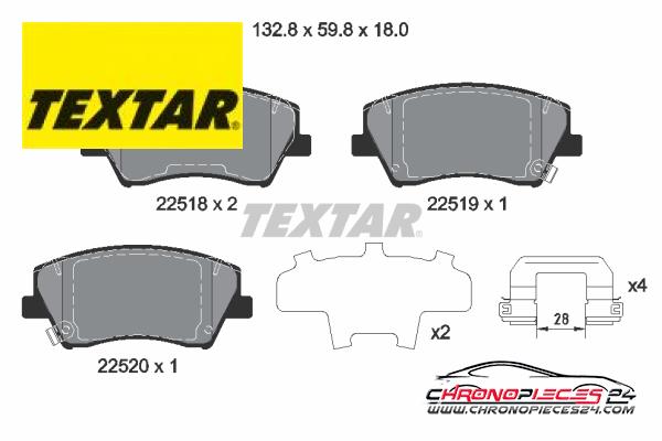 Achat de TEXTAR 2251801 Kit de plaquettes de frein, frein à disque pas chères