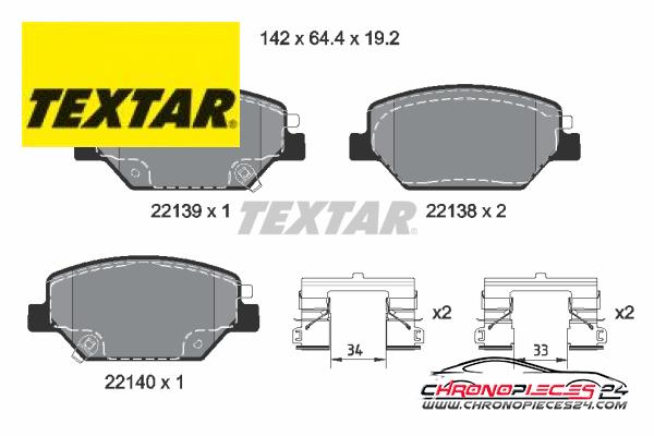 Achat de TEXTAR 2213901 Kit de plaquettes de frein, frein à disque pas chères