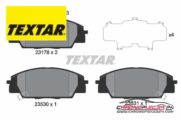 Achat de TEXTAR 2317801 Kit de plaquettes de frein, frein à disque pas chères