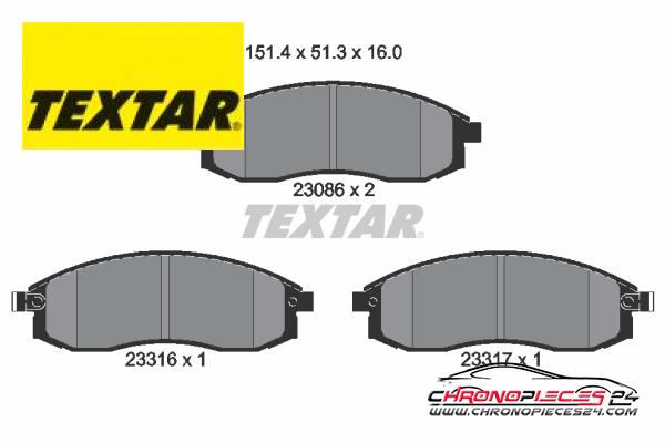 Achat de TEXTAR 2308602 Kit de plaquettes de frein, frein à disque pas chères