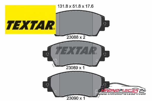 Achat de TEXTAR 2308801 Kit de plaquettes de frein, frein à disque pas chères