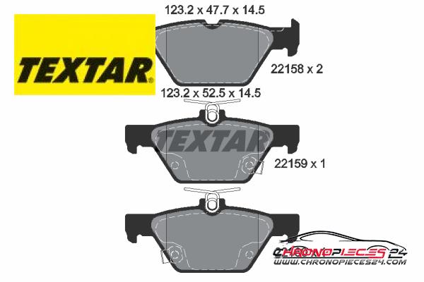 Achat de TEXTAR 2215801 Kit de plaquettes de frein, frein à disque pas chères