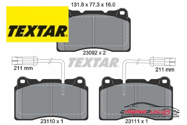 Achat de TEXTAR 2309201 Kit de plaquettes de frein, frein à disque pas chères