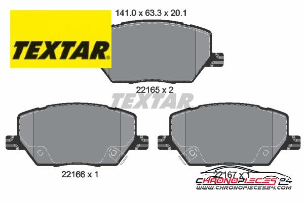 Achat de TEXTAR 2216501 Kit de plaquettes de frein, frein à disque pas chères