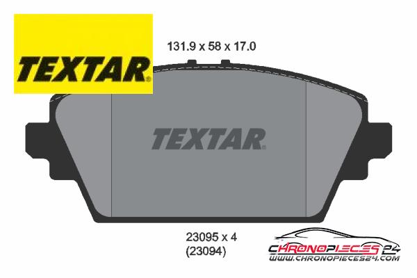 Achat de TEXTAR 2309501 Kit de plaquettes de frein, frein à disque pas chères