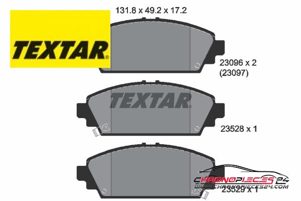 Achat de TEXTAR 2309601 Kit de plaquettes de frein, frein à disque pas chères