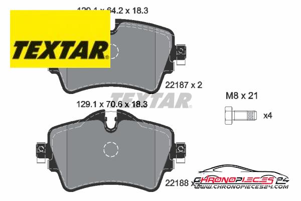 Achat de TEXTAR 2218701 Kit de plaquettes de frein, frein à disque pas chères