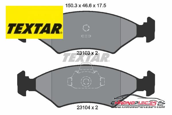 Achat de TEXTAR 2310301 Kit de plaquettes de frein, frein à disque pas chères