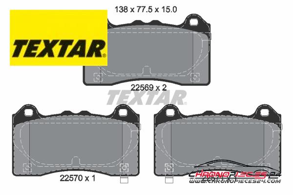 Achat de TEXTAR 2256901 Kit de plaquettes de frein, frein à disque pas chères