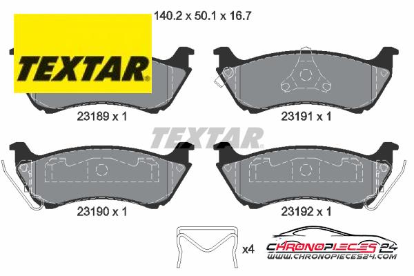 Achat de TEXTAR 2318902 Kit de plaquettes de frein, frein à disque pas chères