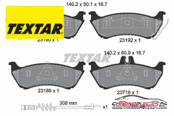 Achat de TEXTAR 2319002 Kit de plaquettes de frein, frein à disque pas chères