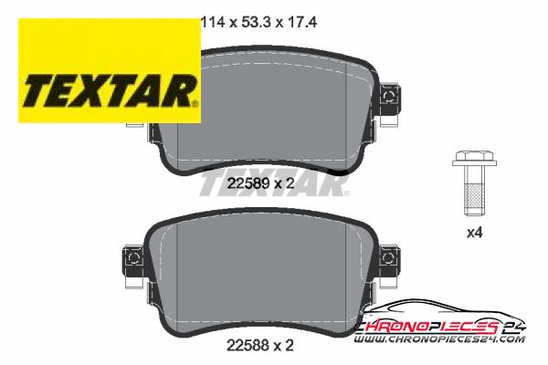 Achat de TEXTAR 2258801 Kit de plaquettes de frein, frein à disque pas chères